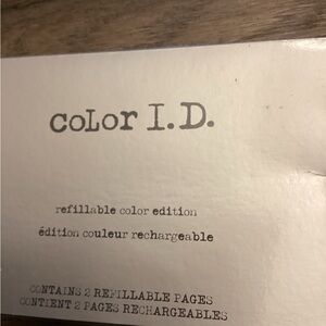 color I.D. Refillable Color Edition Book - Cream/Black Makeup Holder. NIB